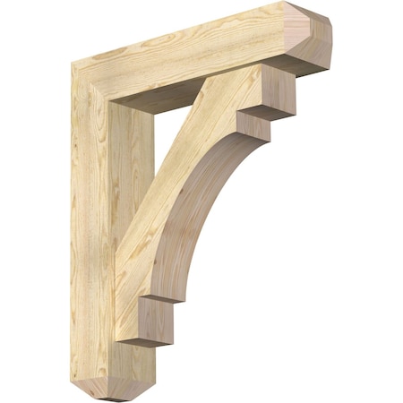 Ekena Millwork Merced Craftsman Rough Sawn Bracket w/ Offset Brace, Douglas Fir, 8"W x 34"D x 40"H BKT0806X34X40MRC04RDF